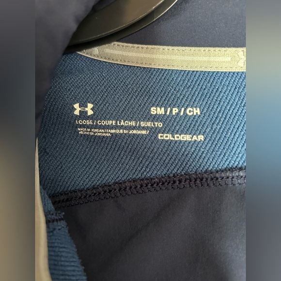 Under Armour Mens 1/4‎ Zip Pullover Shirt Coldgear Reactor L/S Navy  Size S - Picture 7 of 9
